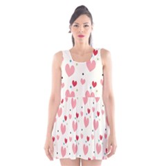 Love Heart Pink Polka Valentine Red Black Green White Scoop Neck Skater Dress by Mariart