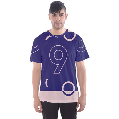 Number 9 Blue Pink Circle Polka Men s Sport Mesh Tee by Mariart