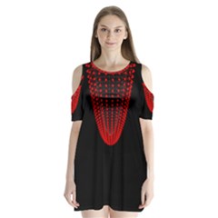 Normal Field Of An Elliptic Paraboloid Red Shoulder Cutout Velvet  One Piece by Mariart