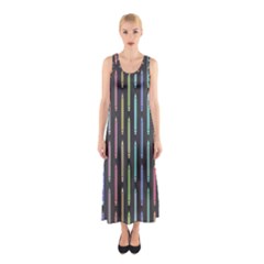 Pencil Stationery Rainbow Vertical Color Sleeveless Maxi Dress by Mariart