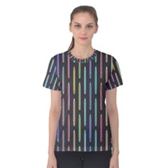 Pencil Stationery Rainbow Vertical Color Women s Cotton Tee