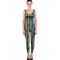 Pencil Stationery Rainbow Vertical Color Onepiece Catsuit by Mariart