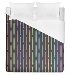 Pencil Stationery Rainbow Vertical Color Duvet Cover (queen Size) by Mariart