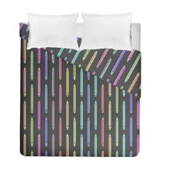 Pencil Stationery Rainbow Vertical Color Duvet Cover Double Side (full/ Double Size) by Mariart