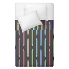 Pencil Stationery Rainbow Vertical Color Duvet Cover Double Side (single Size) by Mariart