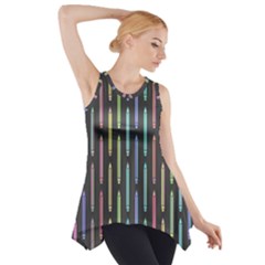 Pencil Stationery Rainbow Vertical Color Side Drop Tank Tunic by Mariart