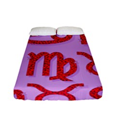 Illustrated Zodiac Red Purple Star Fitted Sheet (full/ Double Size)