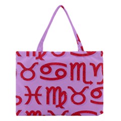 Illustrated Zodiac Red Purple Star Medium Tote Bag by Mariart