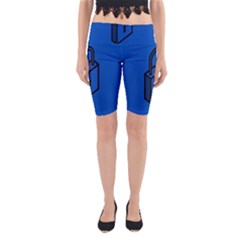 Padlock Love Blue Key Yoga Cropped Leggings by Mariart