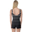 Plaid White Black One Piece Boyleg Swimsuit View2