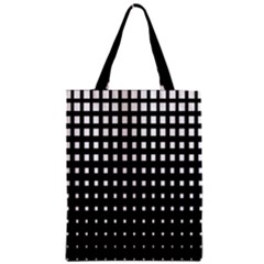 Plaid White Black Zipper Classic Tote Bag by Mariart