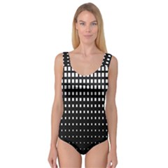 Plaid White Black Princess Tank Leotard  by Mariart