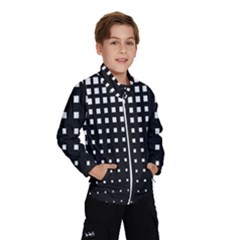 Plaid White Black Wind Breaker (kids) by Mariart