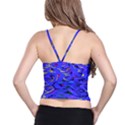 Paint strokes on a blue background              Women s Spaghetti Strap Bra Top View2