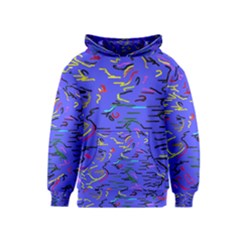 Paint Strokes On A Blue Background              Kid s Pullover Hoodie by LalyLauraFLM