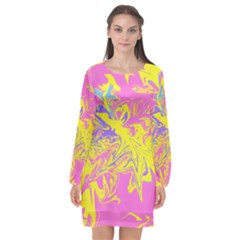 Colors Long Sleeve Chiffon Shift Dress  by Valentinaart