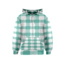 Plaid Blue Green White Line Kids  Zipper Hoodie View1