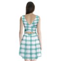 Plaid Blue Green White Line Split Back Mini Dress  View2