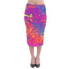 Colors Velvet Midi Pencil Skirt by Valentinaart