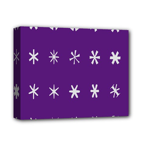 Purple Flower Floral Star White Deluxe Canvas 14  x 11 