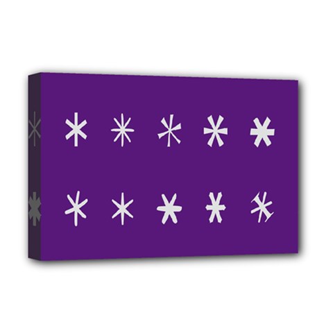 Purple Flower Floral Star White Deluxe Canvas 18  x 12  