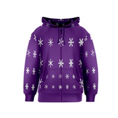 Purple Flower Floral Star White Kids  Zipper Hoodie