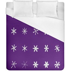 Purple Flower Floral Star White Duvet Cover (california King Size) by Mariart