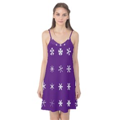 Purple Flower Floral Star White Camis Nightgown