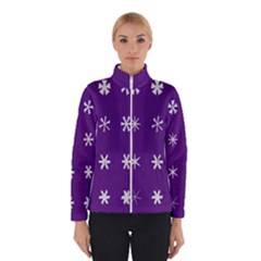 Purple Flower Floral Star White Winterwear by Mariart