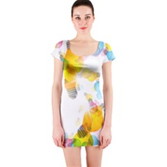 Lamp Color Rainbow Light Short Sleeve Bodycon Dress by Mariart