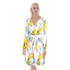 Lamp Color Rainbow Light Long Sleeve Velvet Front Wrap Dress by Mariart