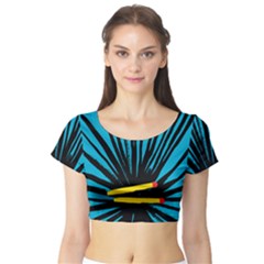 Match Cover Matches Short Sleeve Crop Top (tight Fit) by Mariart