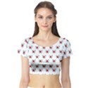 Sage Apple Wrap Smile Face Fruit Short Sleeve Crop Top (Tight Fit) View1