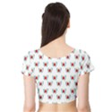 Sage Apple Wrap Smile Face Fruit Short Sleeve Crop Top (Tight Fit) View2