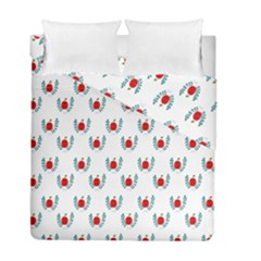 Sage Apple Wrap Smile Face Fruit Duvet Cover Double Side (full/ Double Size) by Mariart