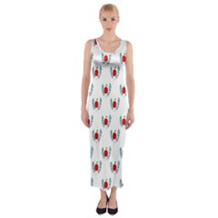 Sage Apple Wrap Smile Face Fruit Fitted Maxi Dress by Mariart