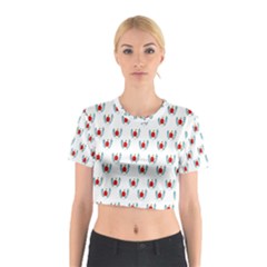 Sage Apple Wrap Smile Face Fruit Cotton Crop Top by Mariart