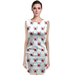 Sage Apple Wrap Smile Face Fruit Sleeveless Velvet Midi Dress by Mariart