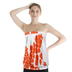 Red Spot Paint Strapless Top by Mariart