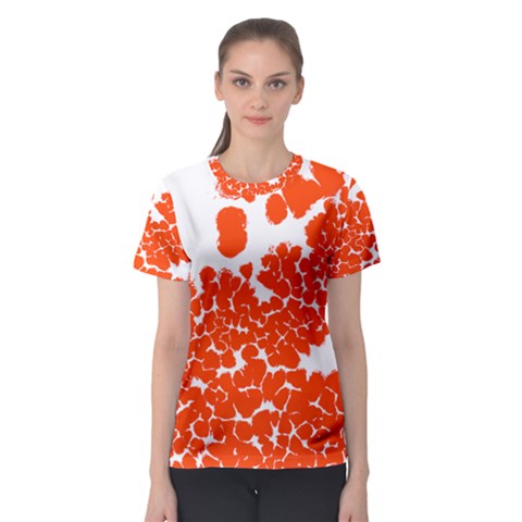 Red Spot Paint White Polka Women s Sport Mesh Tee by Mariart