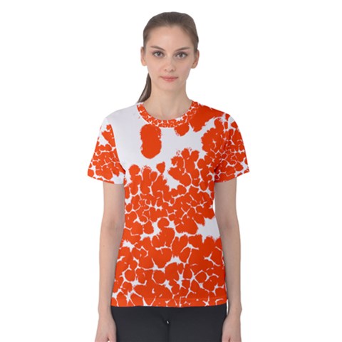 Red Spot Paint White Polka Women s Cotton Tee by Mariart