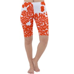 Red Spot Paint White Polka Cropped Leggings  by Mariart