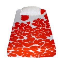 Red Spot Paint White Polka Fitted Sheet (single Size) by Mariart