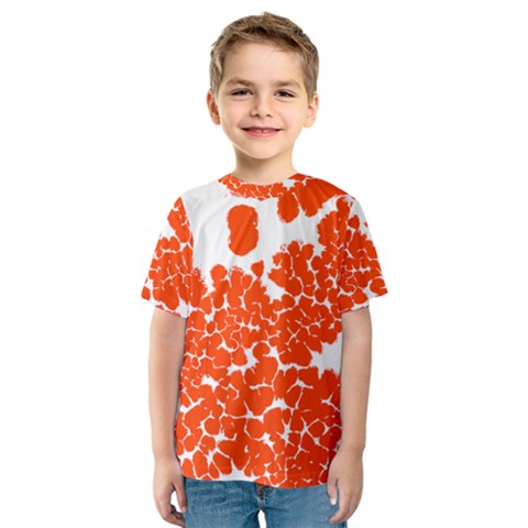 Red Spot Paint White Polka Kids  Sport Mesh Tee by Mariart