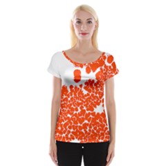 Red Spot Paint White Polka Women s Cap Sleeve Top by Mariart