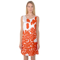 Red Spot Paint White Polka Sleeveless Satin Nightdress by Mariart