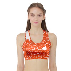 Red Spot Paint White Polka Sports Bra With Border by Mariart