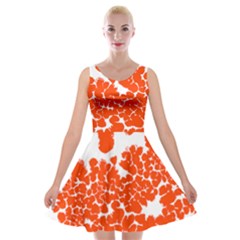 Red Spot Paint White Polka Velvet Skater Dress by Mariart