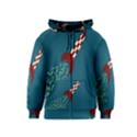 Rocket Ship Space Blue Sky Red White Fly Kids  Zipper Hoodie View1