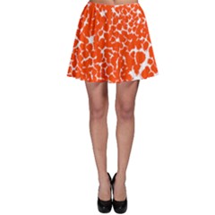 Red Spot Paint White Skater Skirt by Mariart